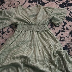Max Studio (Nordstrom) Green and White Sundress